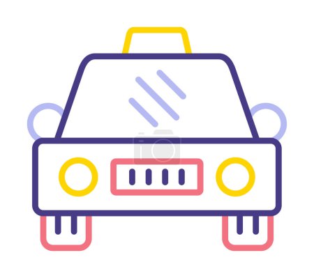 Téléchargez les illustrations : Icône simple de voiture de taxi, illustration vectorielle - en licence libre de droit