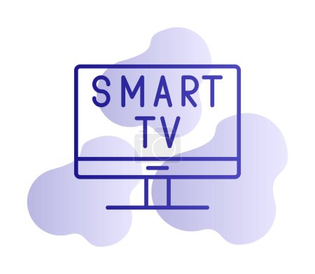 Téléchargez les illustrations : Icône simple Smart Tv, illustration vectorielle - en licence libre de droit