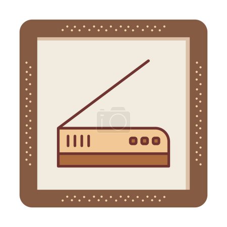 Photo for Scanner  flat color line vector icon illustration - Royalty Free Image