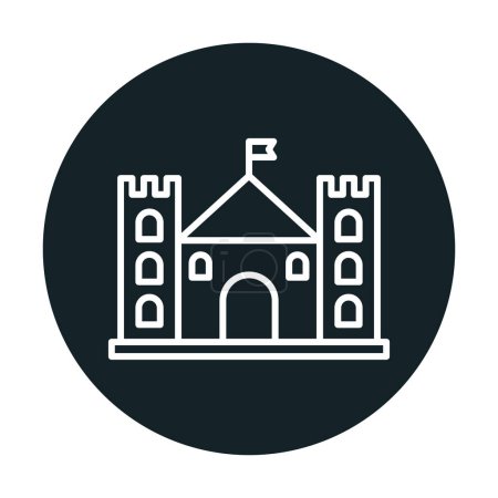 Téléchargez les illustrations : L'icône du château. Illustration vectorielle - en licence libre de droit