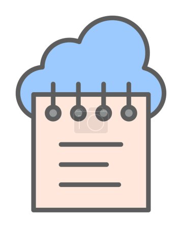 Illustration for Cloud data line icon vector illustration - Royalty Free Image