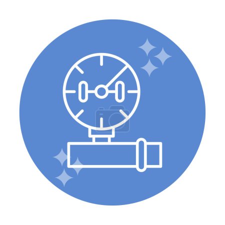 Illustration for Flat Measure manometer icon flat vector. - Royalty Free Image