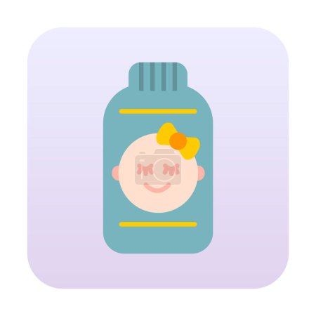 illustration vectorielle d'une icône de poudre de talc pour bébé dans un style plat 