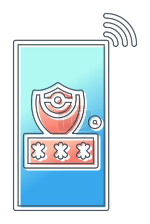 Téléchargez les illustrations : Accueil Concept de protection icône de mot de passe, wifi, illustration vectorielle - en licence libre de droit