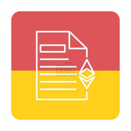 Téléchargez les illustrations : Ethereum Paper Document Icône, Illustration de conception vectorielle - en licence libre de droit