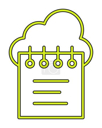 Téléchargez les illustrations : Illustration vectorielle d'icône de ligne de données cloud - en licence libre de droit