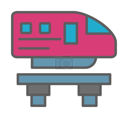 Illustration for Monorail creative icon. Transport icons collection. Isolated Monorail sign - Royalty Free Image