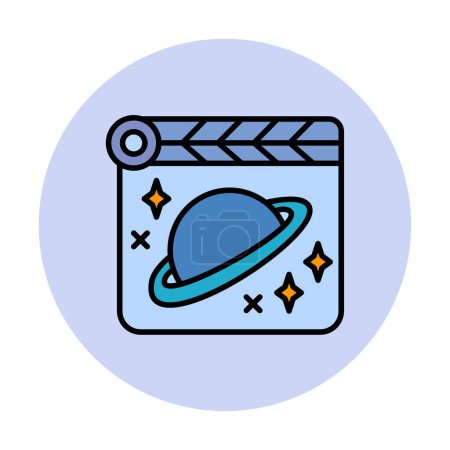 Téléchargez les illustrations : Space Film icon vector illustration - en licence libre de droit