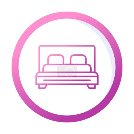 Illustration for Bed with pillows vector icon modern simple design - Royalty Free Image