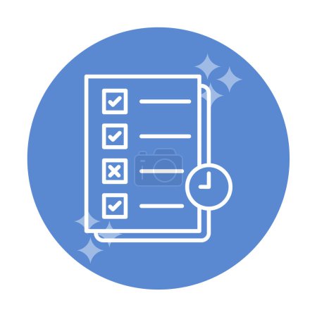 Illustration for Task planning linear icon. Checklist. Planner web icon, vector illustration - Royalty Free Image