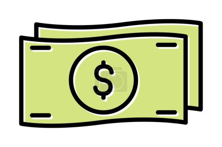 Illustration for Cash and money icon, vector illustration simple design - Royalty Free Image