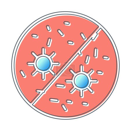 Téléchargez les illustrations : Icône antibactérienne. signe du virus. conception vectorielle - en licence libre de droit