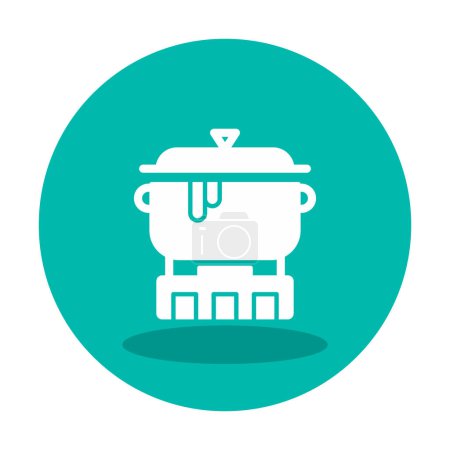 Illustration for Kitchen pot  icon in flat style - Royalty Free Image