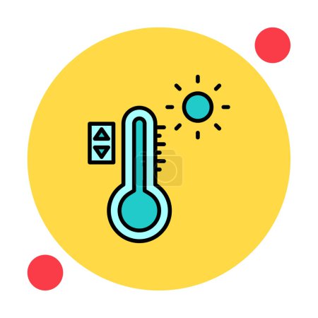 Ilustración de Icono de control de temperatura, ilustración del pictograma vectorial - Imagen libre de derechos