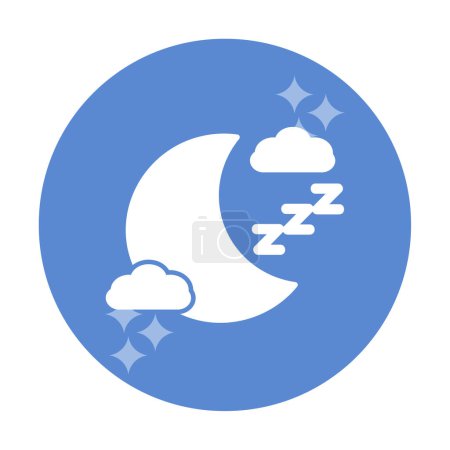 Illustration for Moon and clouds, night icon vector illustration - Royalty Free Image