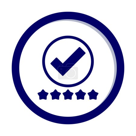 Ilustración de Marca de verificación y cinco estrellas icono, ilustración vectorial - Imagen libre de derechos