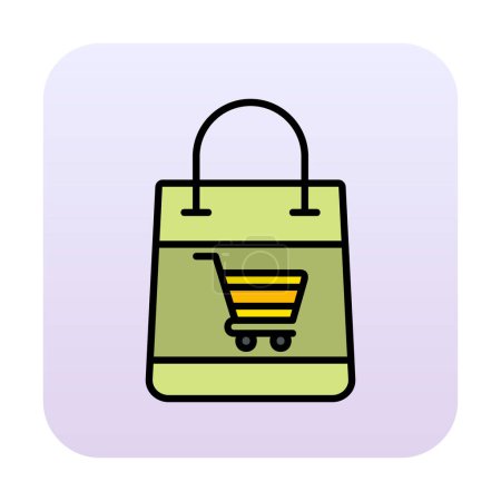 Téléchargez les illustrations : Icône de sac de livraison simple, illustration vectorielle - en licence libre de droit