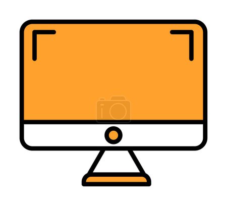 Téléchargez les illustrations : Icône de moniteur d'ordinateur, illustration vectorielle conception simple - en licence libre de droit