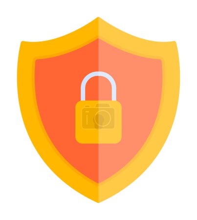 Illustration for Security shield flat icon, vector illustration - Royalty Free Image
