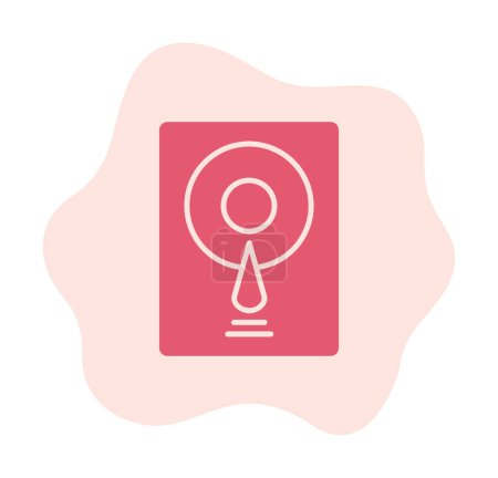 Ilustración de Icono del disco duro, ilustración vectorial diseño simple - Imagen libre de derechos