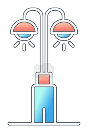 Vektor-Illustration von Park Lamp auf weißem Hintergrund