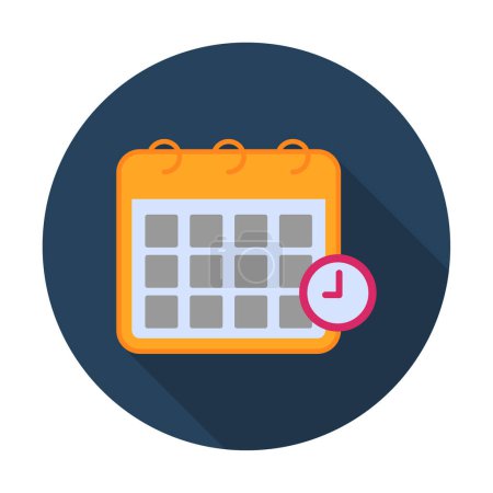 Illustration for Calendar with clock,  Dead Line concept web icon simple illustration - Royalty Free Image