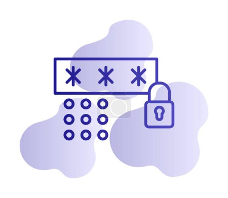 Illustration for The passcode security color icon - Royalty Free Image