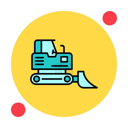 Téléchargez les illustrations : Icône bulldozer logo vectoriel illustration - en licence libre de droit