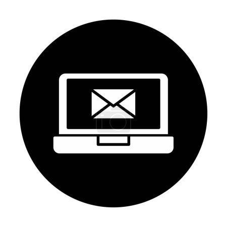 Téléchargez les photos : Email sur l'illustration vectorielle ordinateur portable sur fond blanc - en image libre de droit