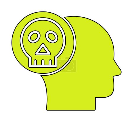Ilustración de Cabeza humana con icono de cráneo, ilustración vectorial - Imagen libre de derechos