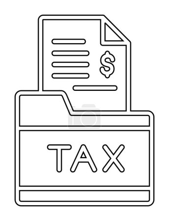 Téléchargez les illustrations : Icône web du dossier fiscal, illustration vectorielle - en licence libre de droit