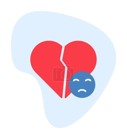 Ilustración de Corazón roto y triste icono vector ilustración - Imagen libre de derechos