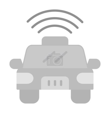 Illustration for Smart car flat icon. Remote access to automobile control. Internet of Things. Vector illustration - Royalty Free Image