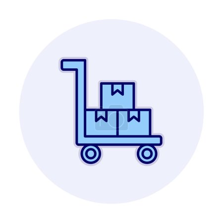 Illustration for Factory trolley icon in outline style isolated on white background. transport symbol - Royalty Free Image