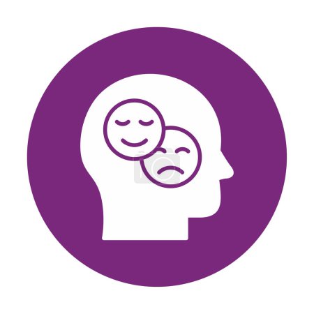 Illustration for Bipolar disorder or depression BP web icon, vector illustration. Showing mental health symbols - Royalty Free Image