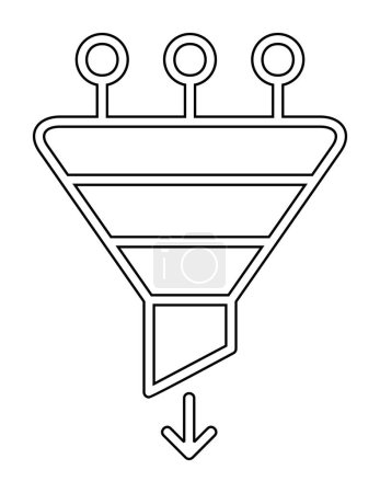 Ilustración de Icono plano de un diseño de ilustración de vector de embudo - Imagen libre de derechos