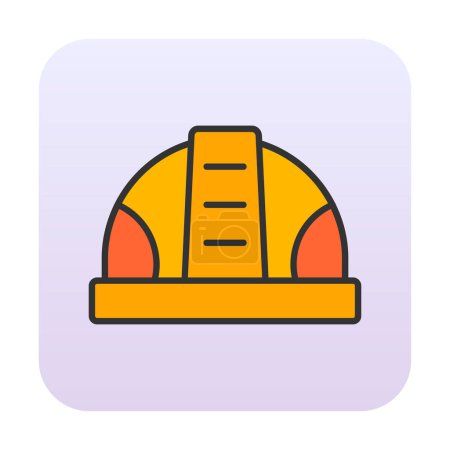 Illustration for Construction Helmet. construction industry icon in filled outline style - Royalty Free Image