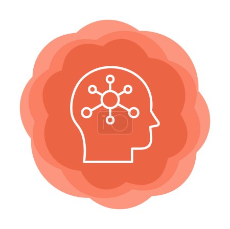 Téléchargez les illustrations : Icône du cerveau avec illustration vectorielle de signe de psychologie - en licence libre de droit