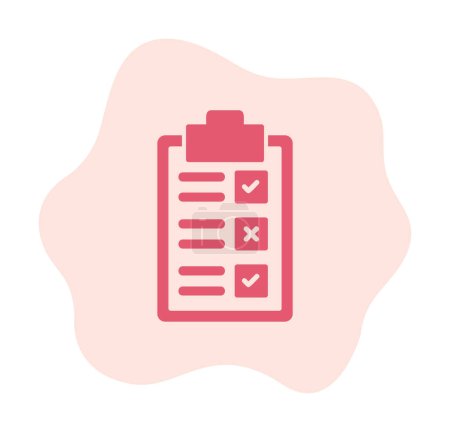 Icon der Zwischenablage mit Checkliste, Vektor Illustration Design  