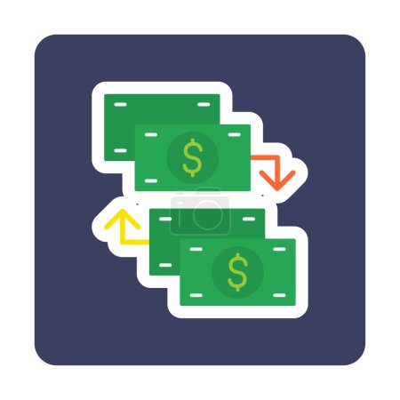 Ilustración de Icono de intercambio de dinero, ilustración vectorial - Imagen libre de derechos