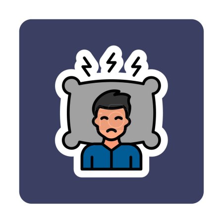 Illustration for Sticker of a cartoon man with a head - Royalty Free Image
