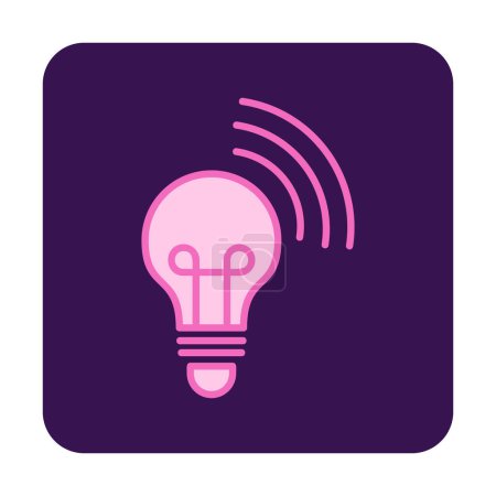 Téléchargez les illustrations : Illustration vectorielle d'icône d'ampoule intelligente - en licence libre de droit