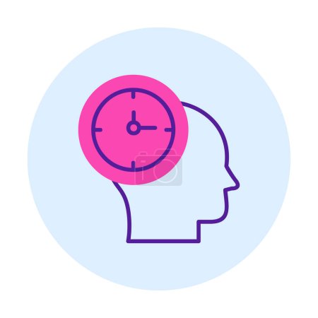 Ilustración de Reloj con icono de la cabeza humana. ilustración vectorial - Imagen libre de derechos