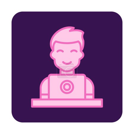 Illustration for Over Work user icon vector illustration - Royalty Free Image