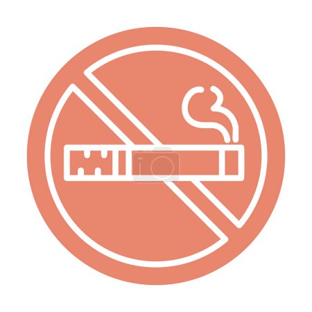 Illustration for No smoking sign line icon - Royalty Free Image