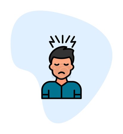 Téléchargez les illustrations : Stressed person icon, vector illustration simple design - en licence libre de droit