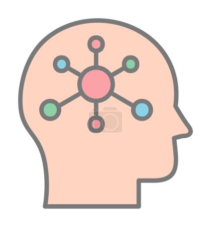 Illustration for Brain icon with Psychology sign vector illustration - Royalty Free Image