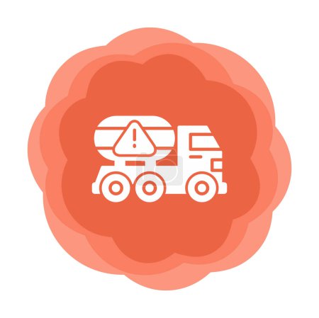 Téléchargez les illustrations : Camion avec icône signe de prudence illustration vectorielle - en licence libre de droit