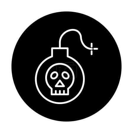 Bombensymbol mit Totenkopf-Vektor-Illustration