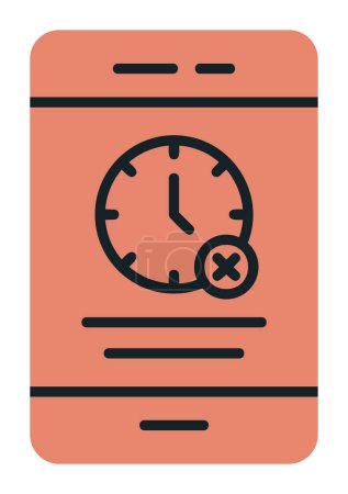 Illustration for No time on smartphone icon vector isolated on white background for your web and mobile app design, time logo concept - Royalty Free Image